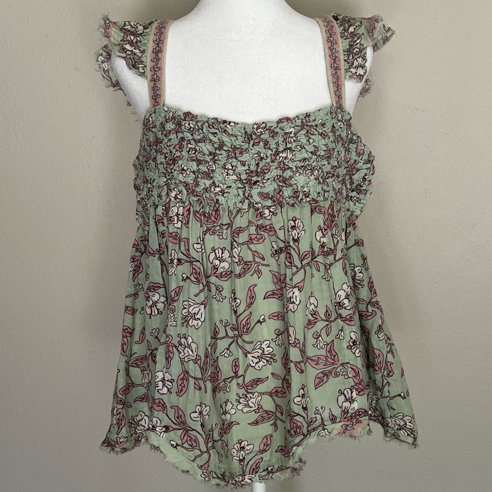 Free People Nala Printed Babydoll Top